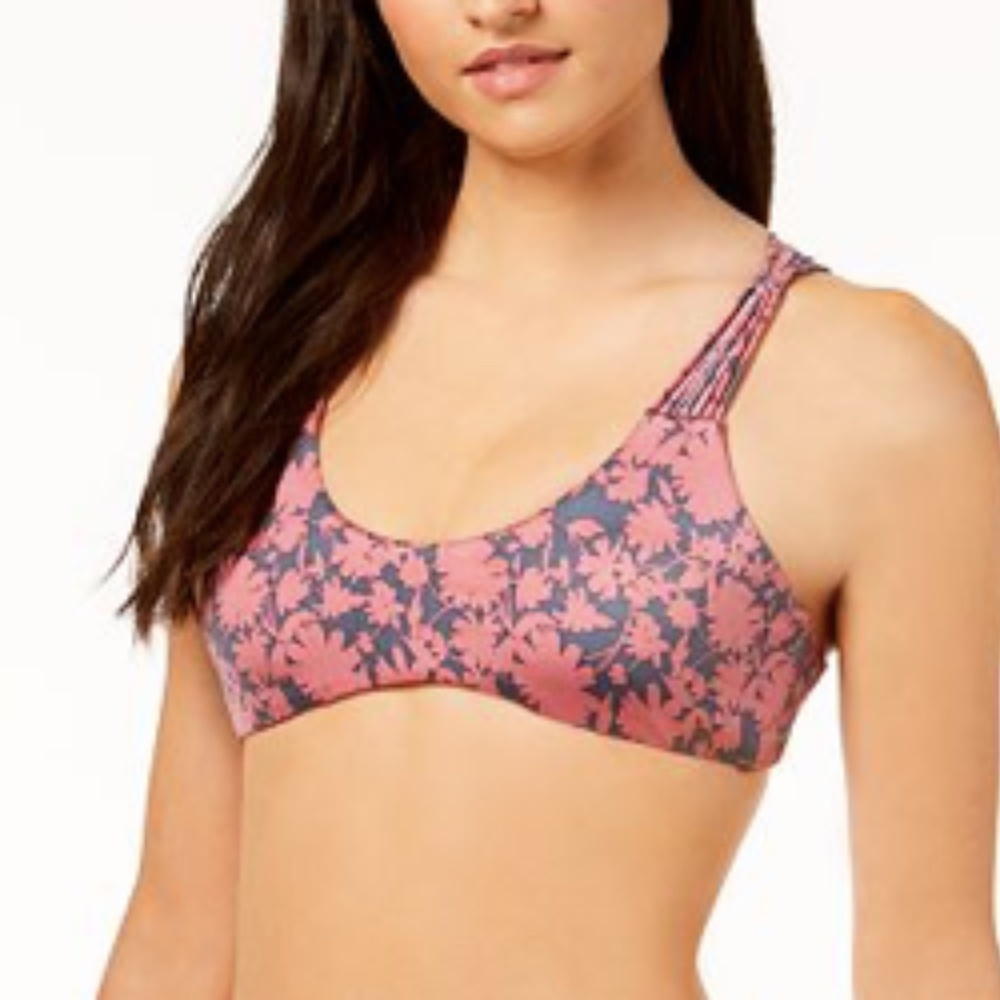 Dolce Vita Macrame Bralette Bikini Top Rose Floral